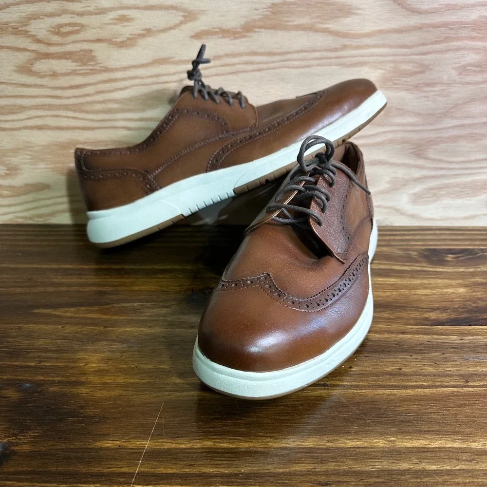 Florsheim Wingtip Oxford Safety Toe Work Shoes Men's 10EEE Brown Leather FS2623